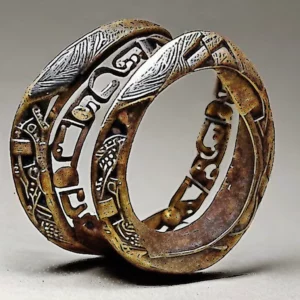 Artistic representation for Spectacular Discovery : Viking Arm Rings Unearthed in Denmark This is the style of the title I'm looking for.