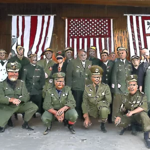 Artistic representation for MonacoUSA association to commemorate WWII liberation with historic reenactment