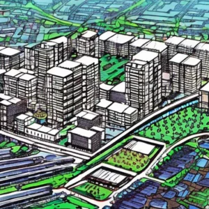 Artistic representation for PA approves rezoning of massive Nigret arable site into residential complex.