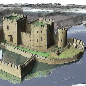 Artistic representation for Newark and Sherwood District Council plans for Newark Castle altered after 18th century archaeological remains found