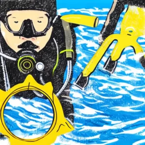 Artistic representation for For a good purpose : Search and recovery scuba diver helps solve missing persons cases.