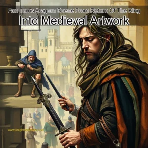 Artistic representation for Fan Turns Aragorn Scene From Return Of The King Into Medieval Artwork