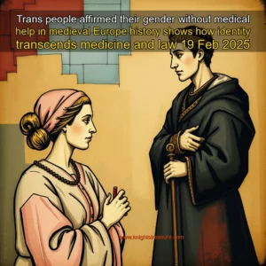 Artistic representation for Trans people affirmed their gender without medical help in medieval Europe history shows how identity transcends medicine and law 19 Feb 2025